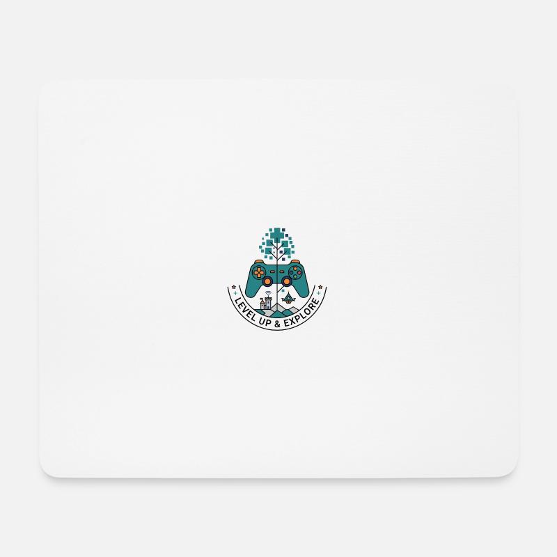 Level Up & Explore Badge - Mouse Pad (horizontal) - white