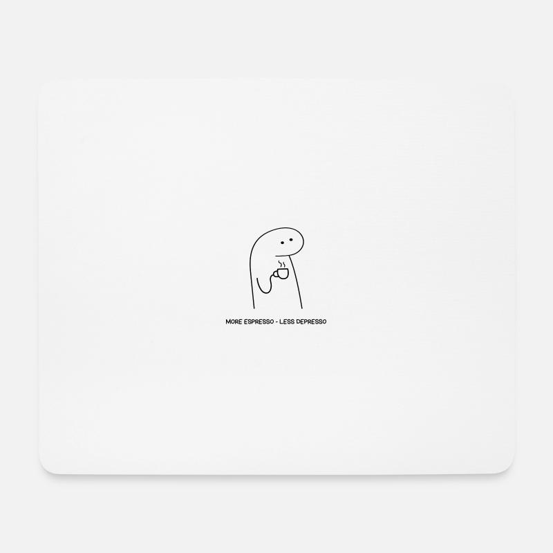 More espresso less depresso - Mousepad (Querformat) - Weiß