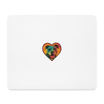 Pit Terrier Dog Heart Love - Mouse Pad (horizontal) - white - Front