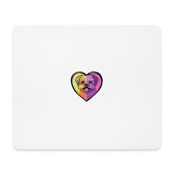 Chow Chow Chien Coeur Amour - Tapis de souris (format paysage) - blanc - Devant