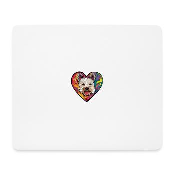 West Highland Terrier Dog Heart Love - Mouse Pad (horizontal) - white - Front