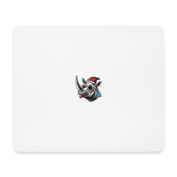 Nashorn Weihnachten Lustig - Mousepad (Querformat) - Weiß - Vorne