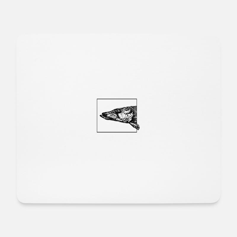 Der Hecht - Mousepad (Querformat) - Weiß