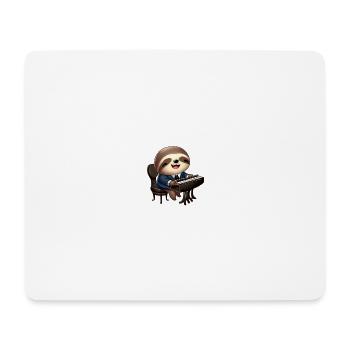 Faultier am Klavier - Mousepad (Querformat) - Weiß - Vorne