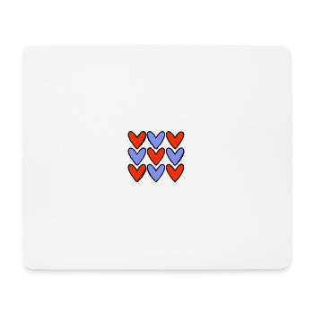 HERZ. HERZ. VALENTINSTAG. LIEBE. LIEBE. PAAR. - Mousepad (Querformat) - Weiß - Vorne