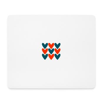 HERZ. HERZ. VALENTINSTAG. LIEBE. LIEBE. PAAR. - Mousepad (Querformat) - Weiß - Vorne