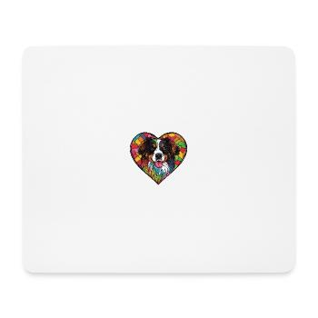 Australian Shepherd Hund Herz Love - Mousepad (Querformat) - Weiß - Vorne
