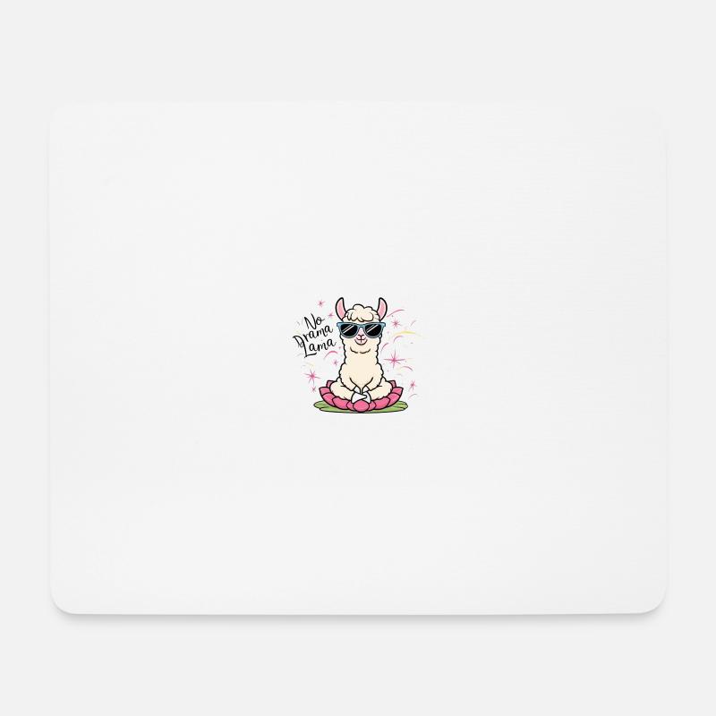 No Drama Lama - Mousepad (Querformat) - Weiß