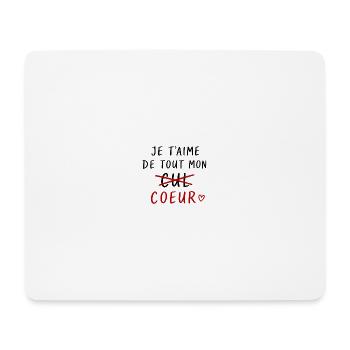 Je t’aime de tout mon cœur - Tapis de souris (format paysage) - blanc - Devant