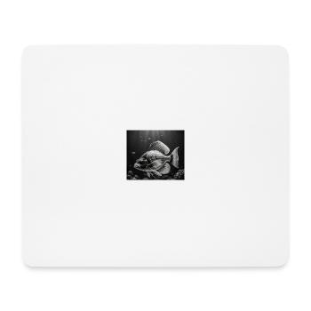 Schwarzer Fisch - Mousepad (Querformat) - Weiß - Vorne