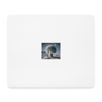 Cat on the Moon - Mouse Pad (horizontal) - white - Front
