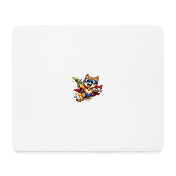 Superheldenkatze im Flug - Mousepad (Querformat) - Weiß - Vorne