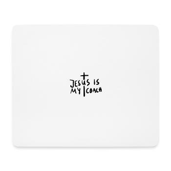 Jesus is my Coach - Schwarz - Mousepad (Querformat) - Weiß - Vorne