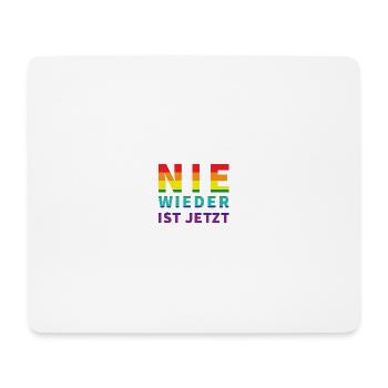 Nie wieder ist jetzt! Schriftzug Pride Flagge - Mousepad (Querformat) - Weiß - Vorne