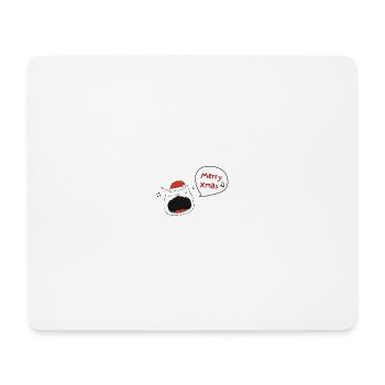 Merry Christmas cat with Christmas hat - Mouse Pad (horizontal) - white - Front