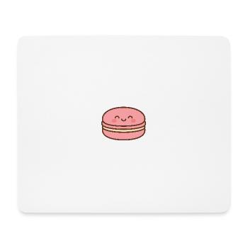 Kawaii pink smile macaron - Mouse Pad (horizontal) - white - Front