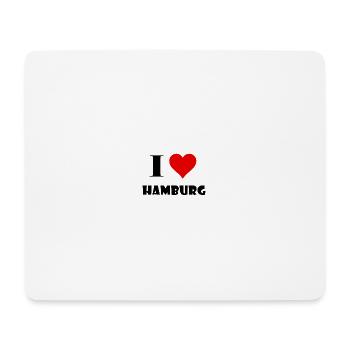 I Love Hamburg - Mousepad (Querformat) - Weiß - Vorne
