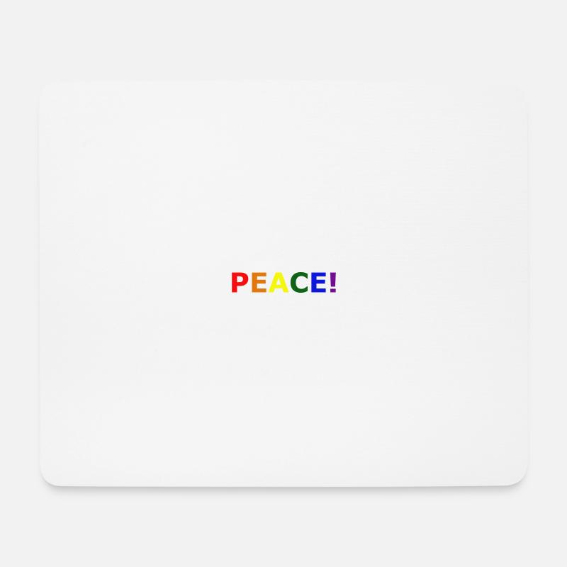 PEACE bunt - Mousepad (Querformat) - Weiß