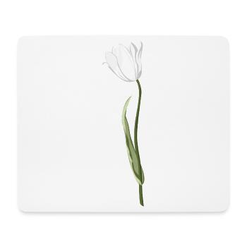 Eleganter Blumenmotiv in Weiß - Mousepad (Querformat) - Weiß - Vorne