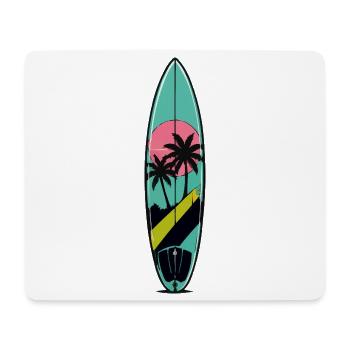 Sonnenuntergang Palmen Surfboard - Mousepad (Querformat) - Weiß - Vorne