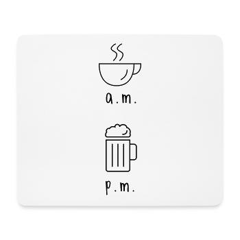 morgens kaffee abends bier - Mousepad (Querformat) - Weiß - Vorne