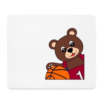 Bär mit Basketball - Basketballmotiv - Mousepad (Querformat) - Weiß - Vorne