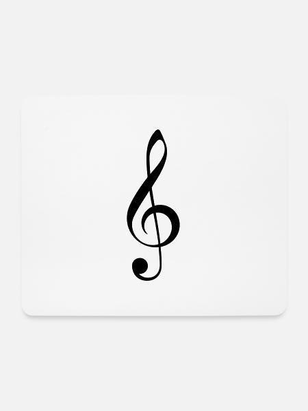Notenschlüssel - Mousepad (Querformat) - Weiß