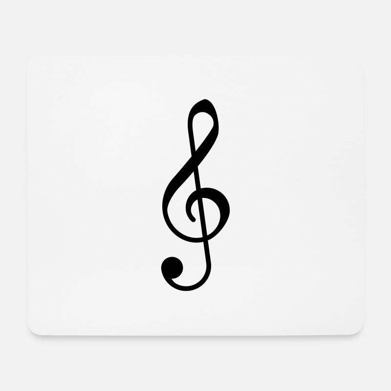 Violinschlüssel - Notenschlüssel - Mousepad (Querformat) - Weiß