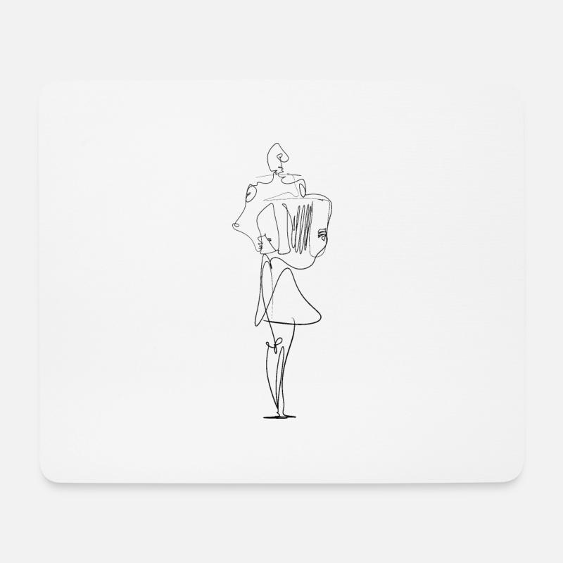 Akkordeon, Musik, Musiker - Mousepad (Querformat) - Weiß
