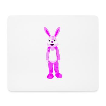 Lapin à fourrure rose - Tapis de souris (format paysage) - blanc - Devant