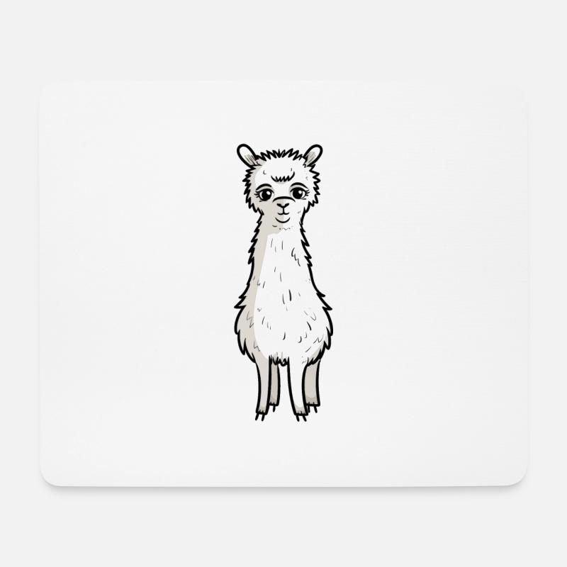 Alpaka - Mousepad (Querformat) - Weiß