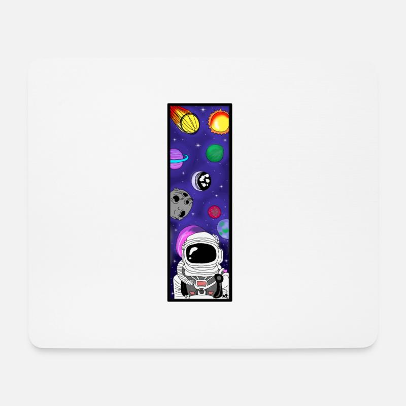 Astronaut im Weltall - Mousepad (Querformat) - Weiß