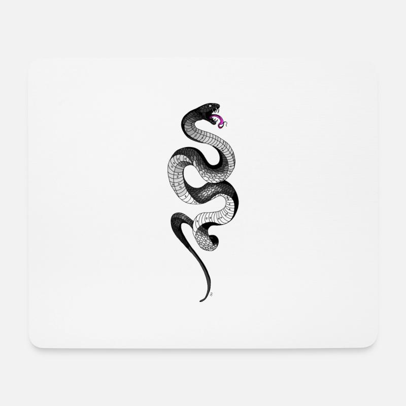 Schwarze Schlange - Mousepad (Querformat) - Weiß