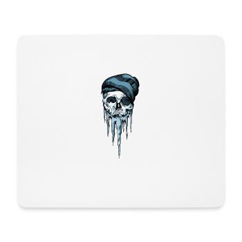 Crâne de snowboardeur - Tapis de souris (format paysage) - blanc - Devant