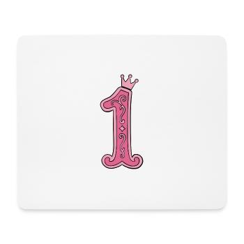 Pinkes Kronen-1 Design - Mousepad (Querformat) - Weiß - Vorne