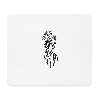 Frau in Streifen - Mousepad (Querformat) - Weiß - Vorne