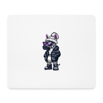 Zebra Winter - Mouse Pad (horizontal) - white - Front