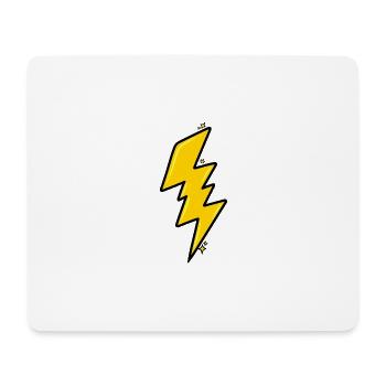 Heller Cartoon Gelber Blitz - Mousepad (Querformat) - Weiß - Vorne
