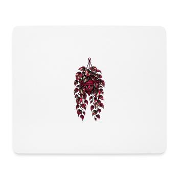 Neon Hängepothos – Dark Botanical Design - Mousepad (Querformat) - Weiß - Vorne
