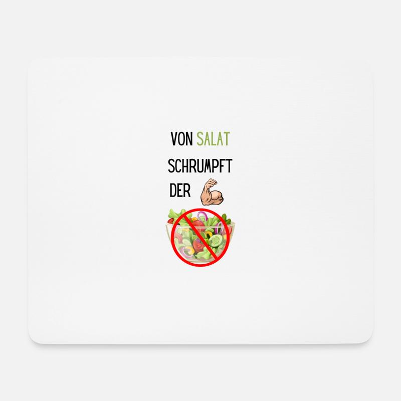 VON SALAT SCHRUMPFT DER BIZEPS DESIGN - Mousepad (Querformat) - Weiß
