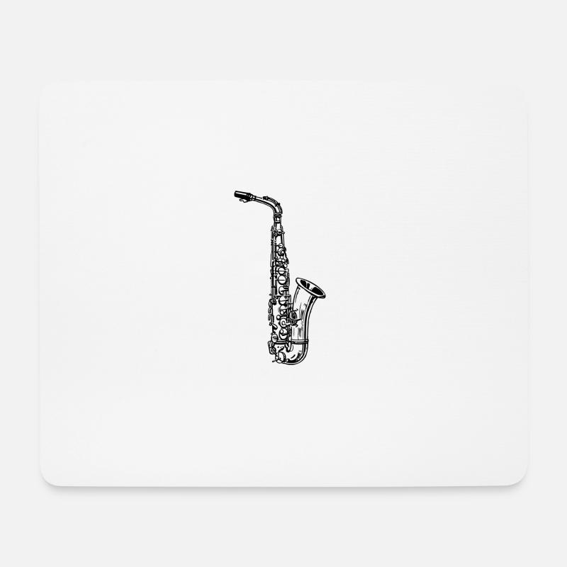 Saxophon - Mousepad (Querformat) - Weiß