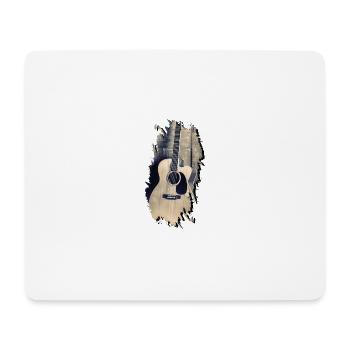 Gitarre Akustik Akustikgitarre Acoustic Guitar - Mousepad (Querformat) - Weiß - Vorne