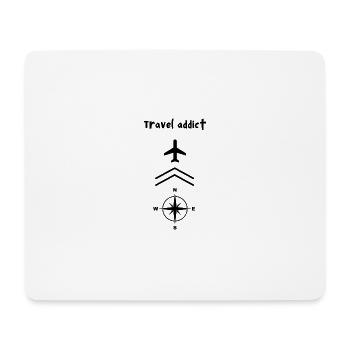 Travel addict , Reisesüchtig - Mousepad (Querformat) - Weiß - Vorne