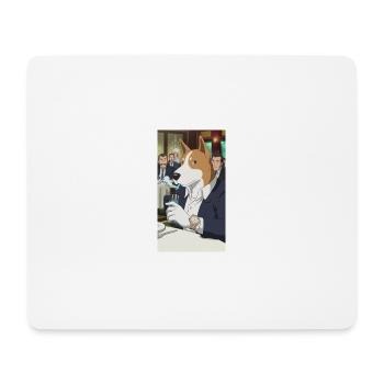 Anime Dog Cartoon Selfmade business - Mousepad (Querformat) - Weiß - Vorne