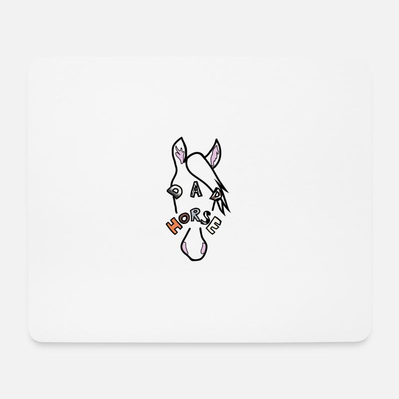 PferdegesichtMysteriös mit rätselhaftem Ausdruck - Mousepad (Querformat) - Weiß