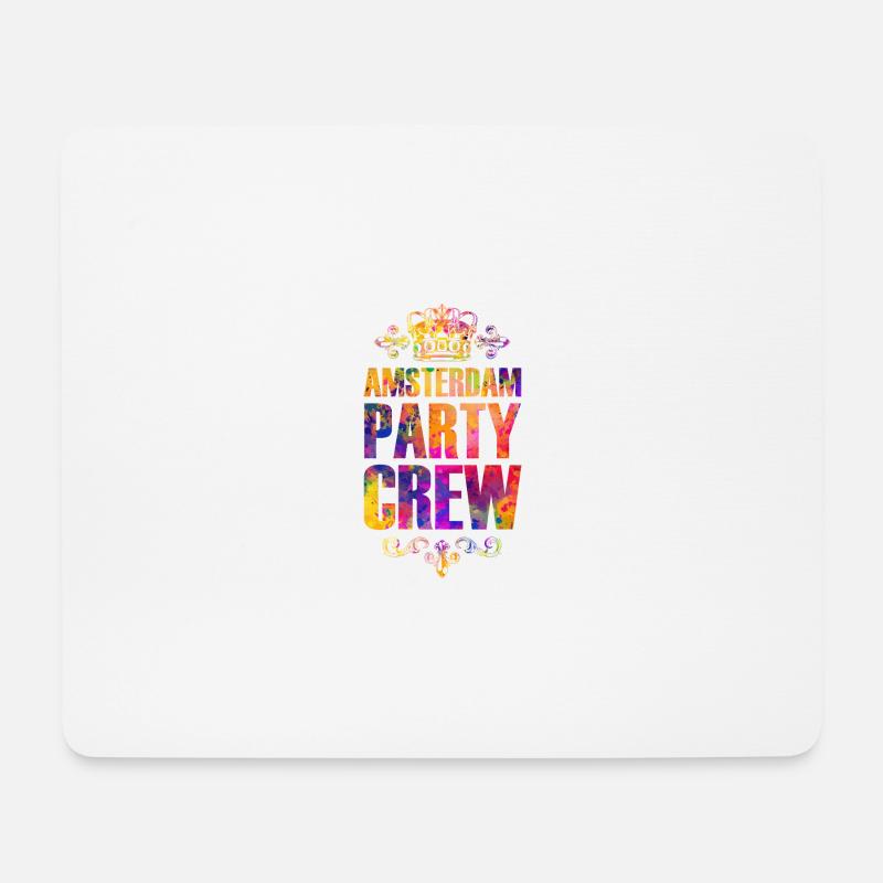 Amsterdam Party Crew Bunt Urlaub - Mousepad (Querformat) - Weiß