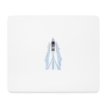 TopAnsicht Jacht mit Wasserwirbel - Mousepad (Querformat) - Weiß - Vorne