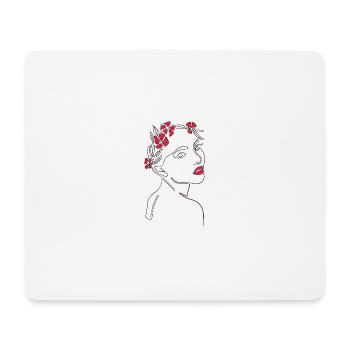 Schöne Frau Kunst Linien Schöne Frau Kunst Linien - Mousepad (Querformat) - Weiß - Vorne