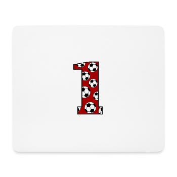 1st Birthday Football Red - Mouse Pad (horizontal) - white - Front