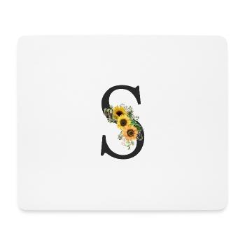S Monogram Sunflowers - Mouse Pad (horizontal) - white - Front